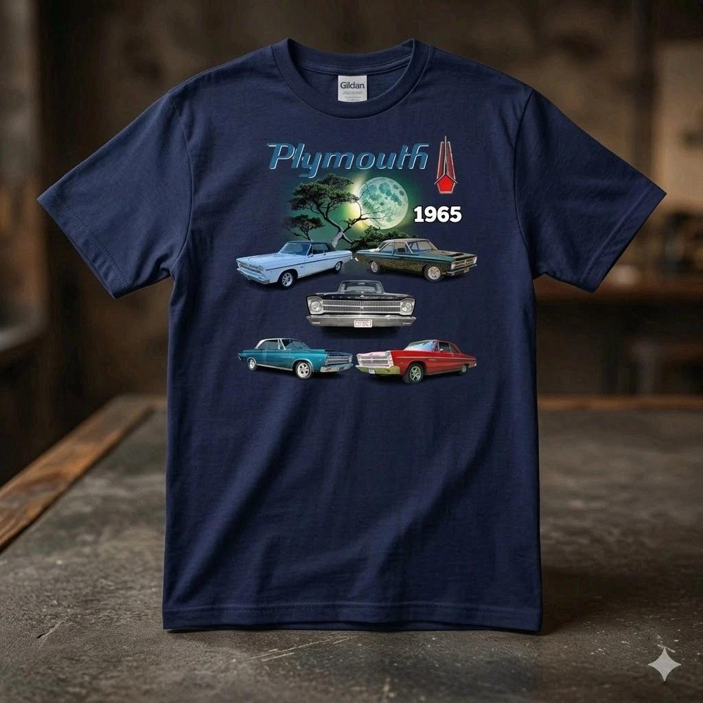 1965 Plymouth T-Shirt Retro Garage Car Graphic Tee XL