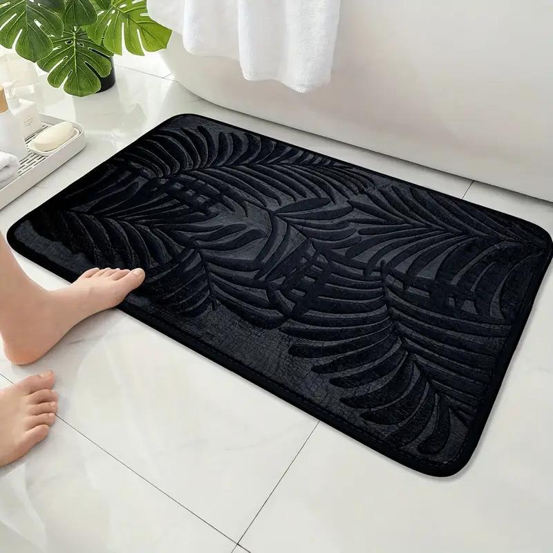 Leaf Embossing Bathroom Bath Mat Non-slip Carpets In Wash Basin Bathtub Side Floor Rug Shower Room Doormat Memory Foam 3D Pad AVE