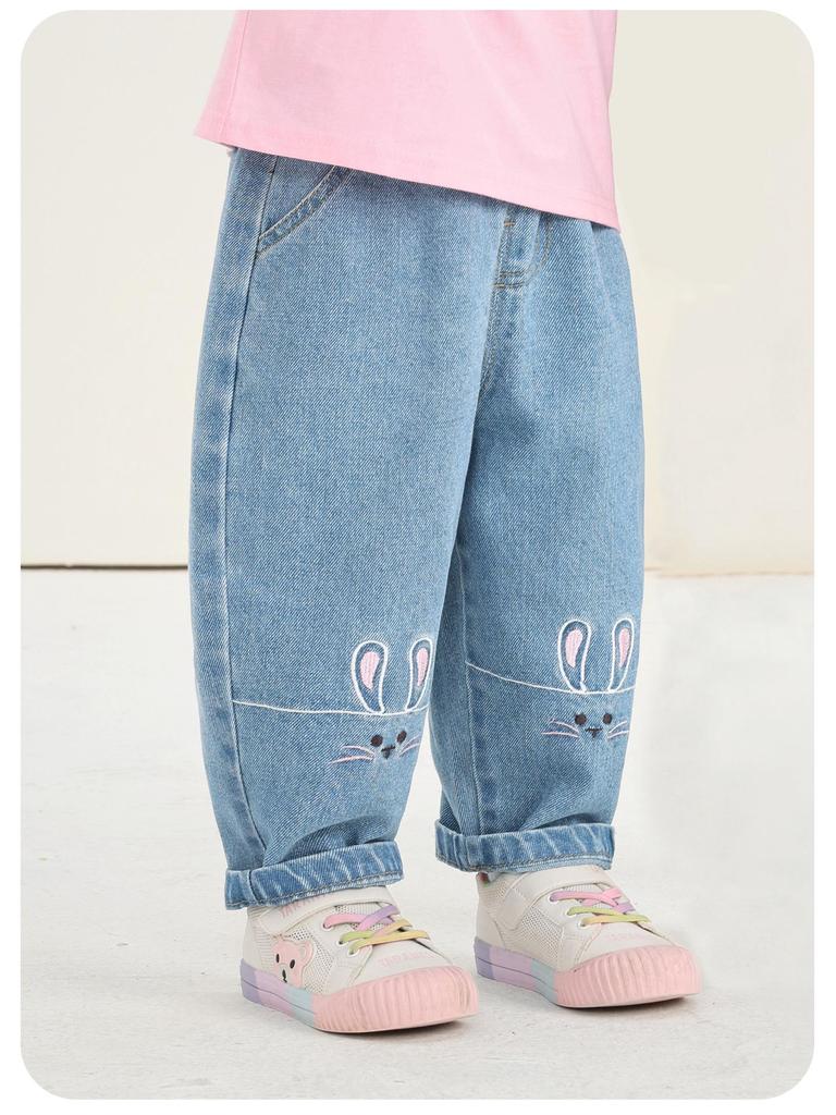 Kaka Panda Girls' Spring/Autumn Casual Jeans for Toddlers and Babies