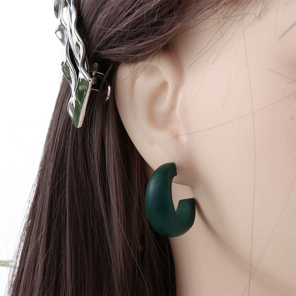 C Shape Statement Moon Big Circle Dangle Earrings Fashion  Accessories Hoop Earrings Party Jewelry