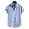 Spring and Summer Men's Beach Shirt Hawaiian Short Sleeve Flower Shirt Men's