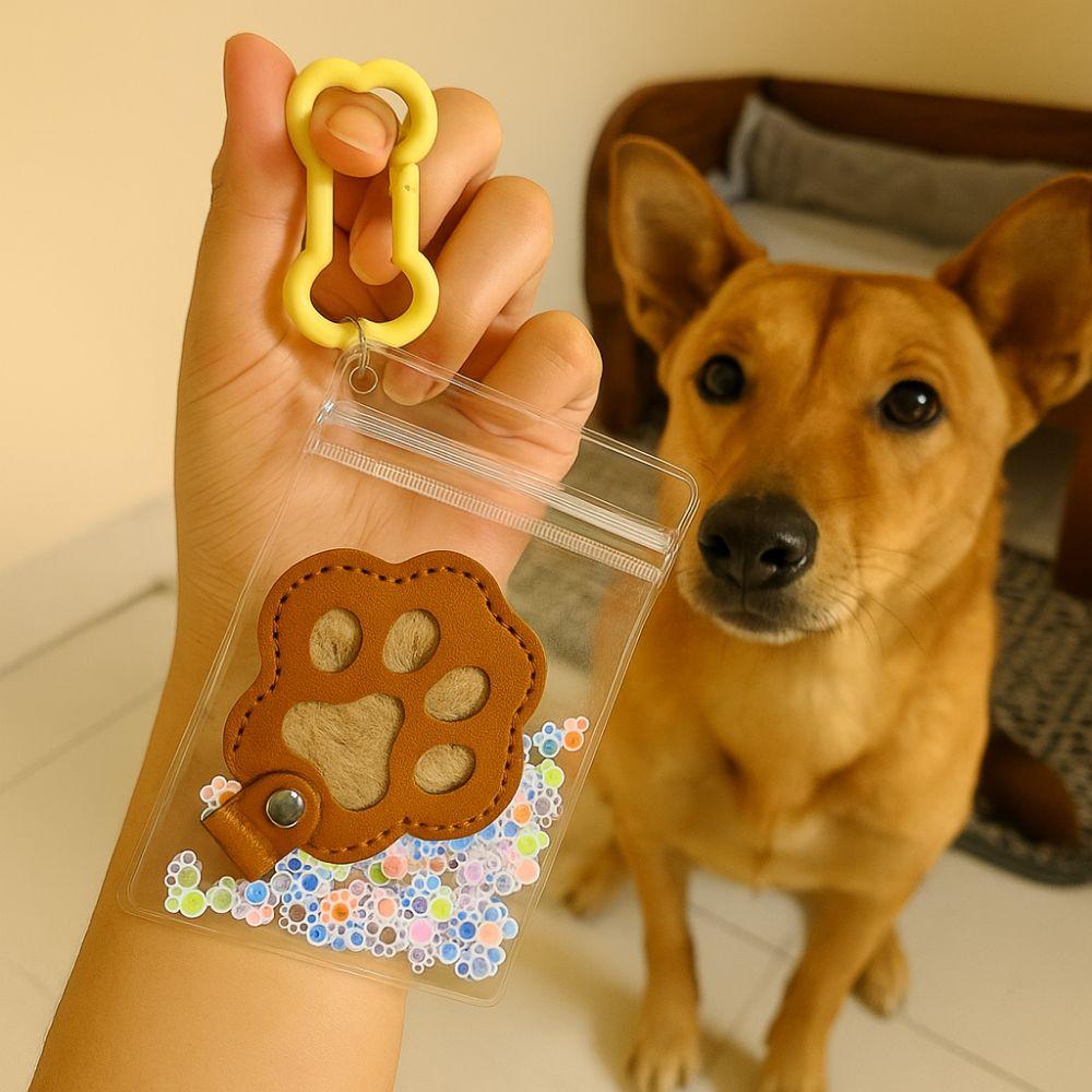 Handmade Cat Claw Keychain Creative Pet Hair Storage Bag Pets Hair Storage Keychain Couple