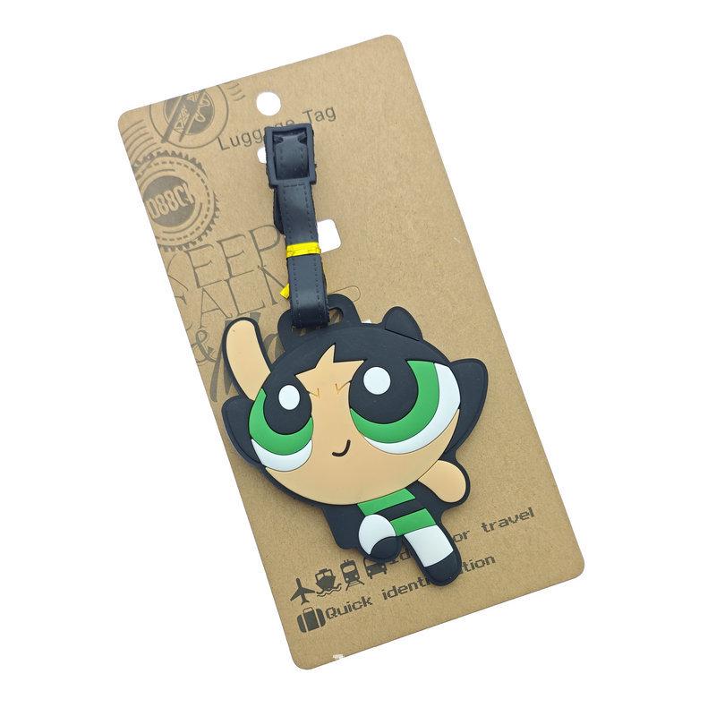 Cute Cartoon Flying Girl Police PVC Rubber Luggage Tag - Anime-Style Suitcase ID Tag Pendant