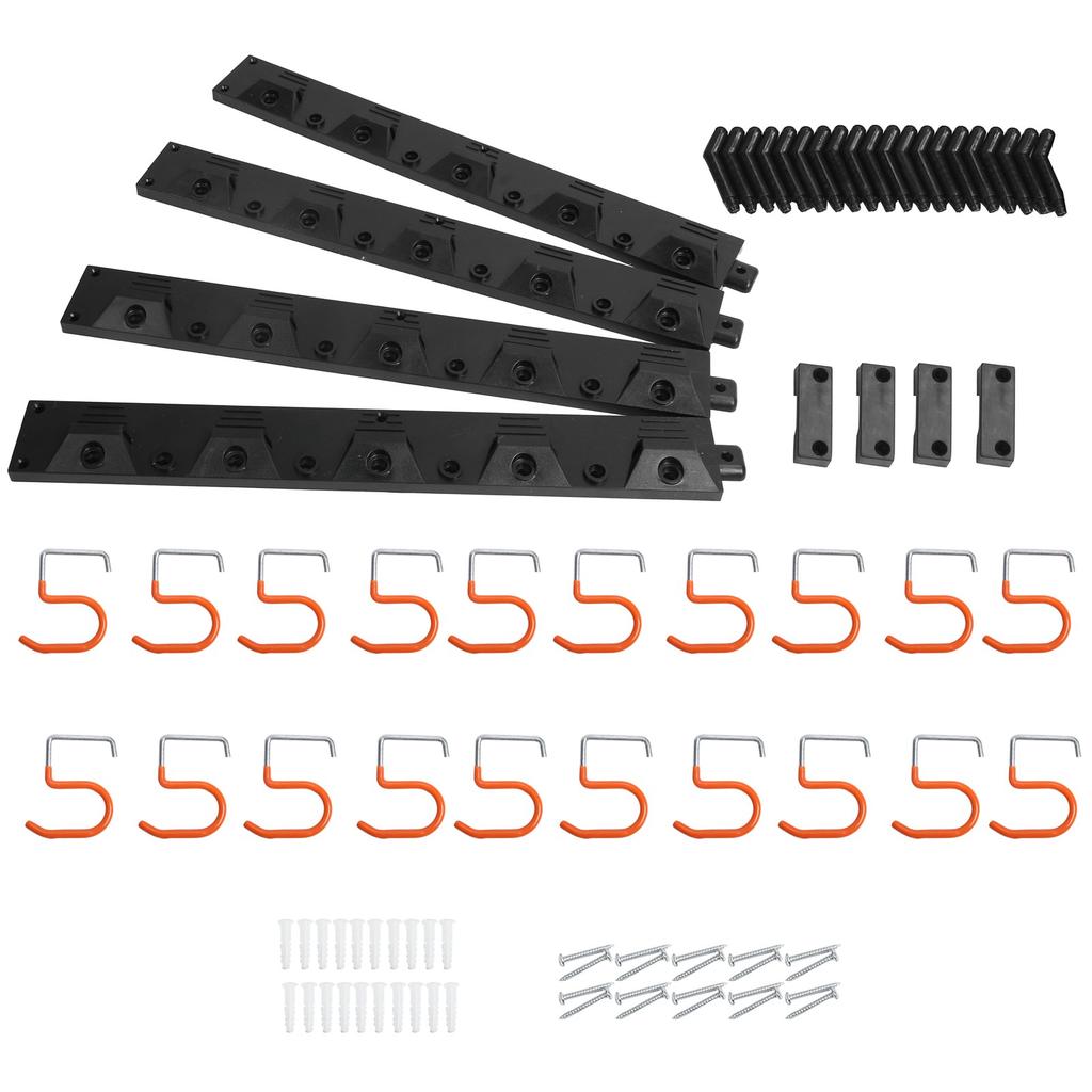 64in Garage Storage System WallMounted Garage Organizer Garden Tool Organizer Hanger for Home