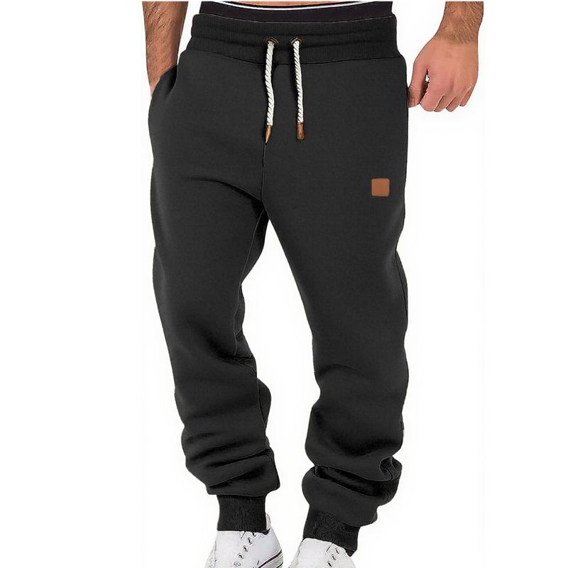 Pant Men 2026 Casual New Autumn Spring Quality Solid Color Pocket Workwear Casual Pants Sport Pants Tight Loose S чёрный