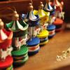 Christmas Wooden Carousel Horse Miniature Ornaments Christmas Tree Hanging Pendants New Year Gift Toy For Kid Home Party Decor