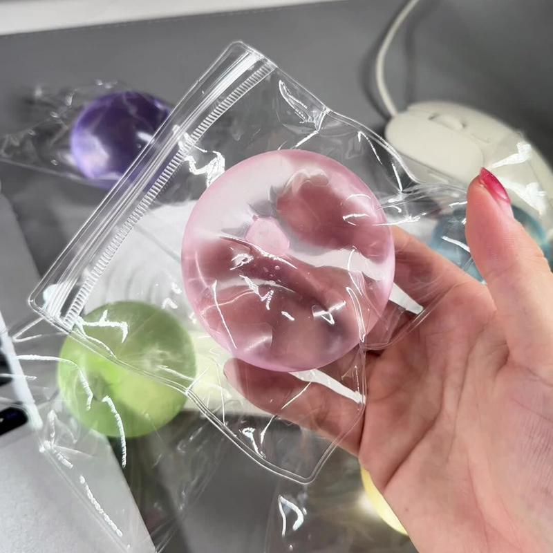 Transparent Coconut Maltose Squishy Balls Squeeze Toys Soft Slow Rebound Stress Relief Fidget Sensory Toys Relaxing Gifts Adult