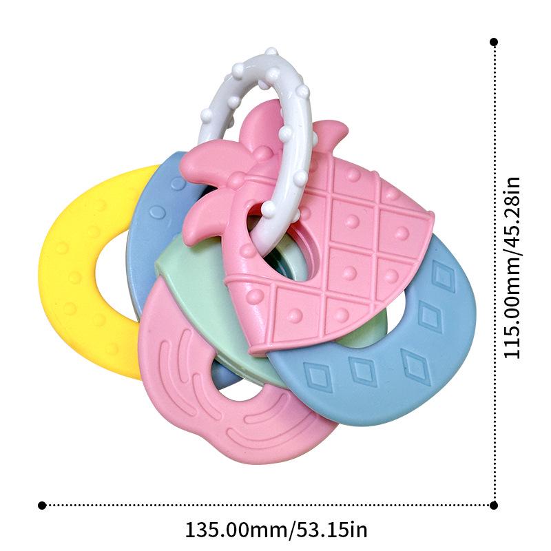 Soft Rubber Teething Rattle & Grasping Ball for Babies 0-12 Months