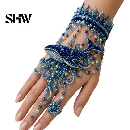 Pulsera de Cadena de Mano Manualidades DIY Kit de Cuentas, Set para Hacer Joyería Tejida con Cuentas, Kit de Accesorios Ajustables para Adultos Regalos Amantes de las Manualidades
