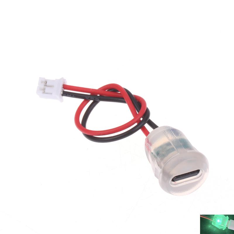 1/3/5Pcs Waterproof 2 Wire Pigtail Cable With LED Lights 3A 5V Fast Charger Power Port Type C Female Socket Jack Connectors