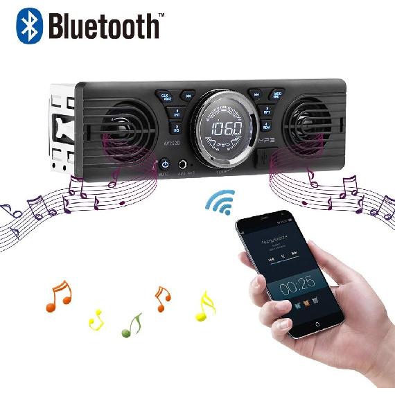 PolarLander Universal 1 Din 12V in-Dash Car Radio Audio Player Built-in 2 Speaker Stereo FM Support Bluetooth with USB/TF Card Port