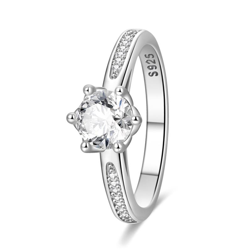 Rings For Women 925 Silver Color Zircon Winding Line Geometric Star Ring Engagement Wedding Romantic Valentine Fine Jewelry Gift