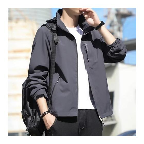 [uptoyou] Windbreaker Jumper Men's Jacket Mountain Parka Blouson Light Outerwear Large Size Outdoor Windproof Cold Protection Waterproof Lightweight