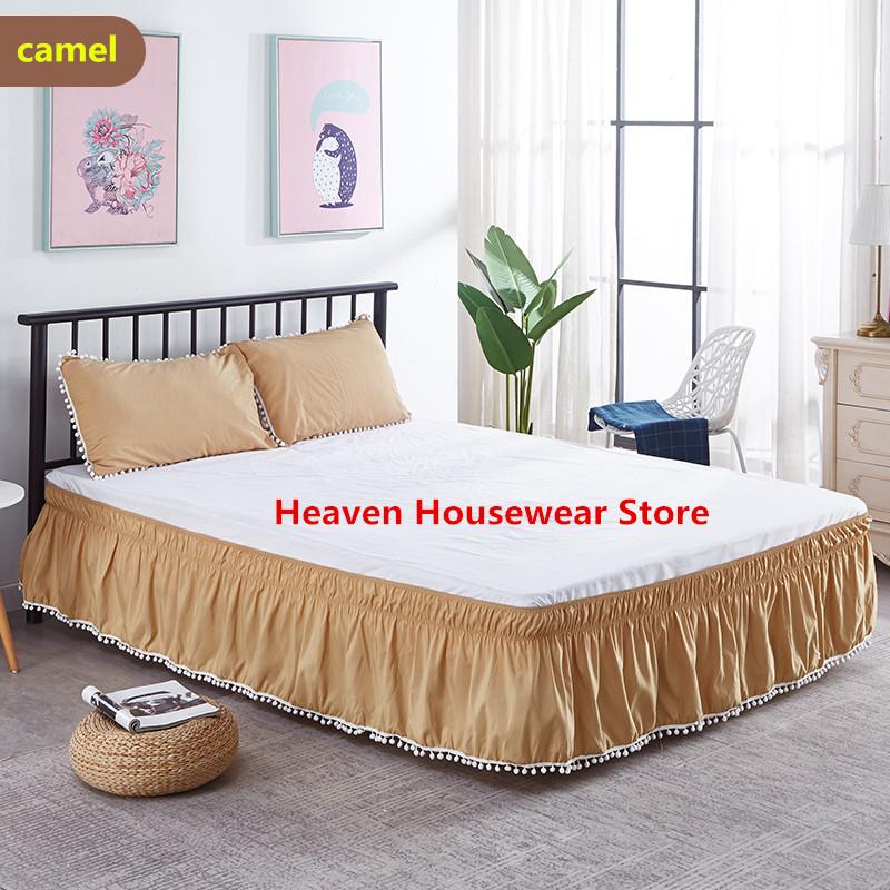 

Приятно удивленная бахрома с тремя тканевыми сторонами, оборками и оборками, юбка-кровать с широкими прочными эластичными ремнями — отличные подарки! 2pcs pillow case