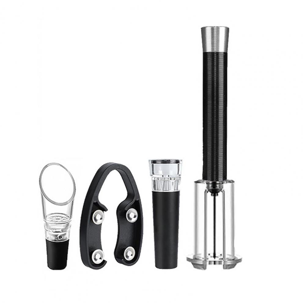 4Pcs/Set Wine Bottle Opener 4-in-1 Air Pump Pressure Opener Foil Cutter Inflatable Pourer Vacuum Stopper Wine Cork Extractor
