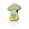 Trendy Cartoon Cat Hide-and-Seek Spaceship Brooch