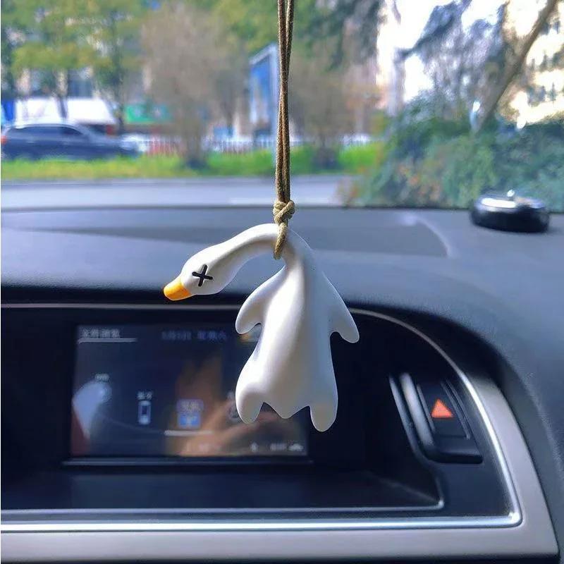 Hot Color Change Duck Funny Swing Goose Roasted Car Pendant Swing Duck Hanging Ornament  for Car Products Interior Accessories