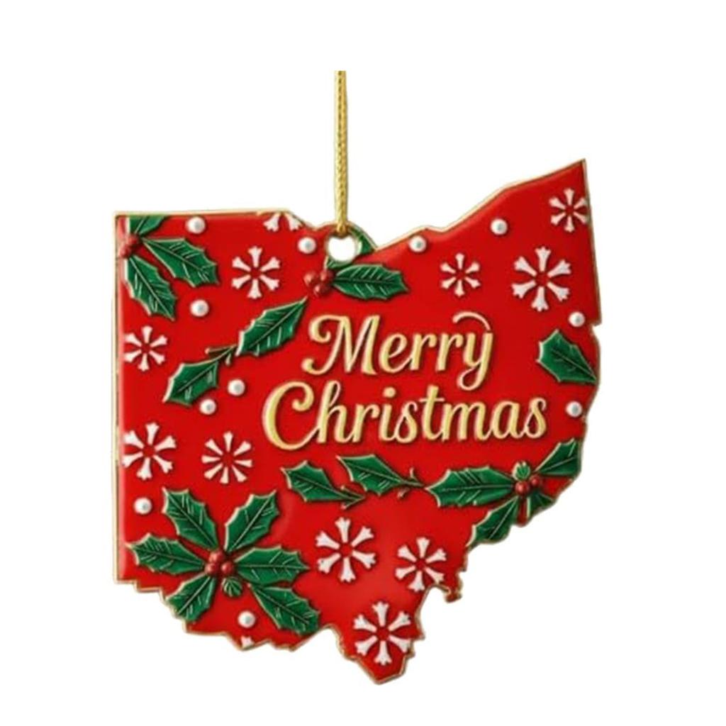 State Pride Christmas Ornament  Holiday Cheer With Local , Christmas Tree Hanging Ornaments, Collectible Suitable For People In State, Christmas Trees