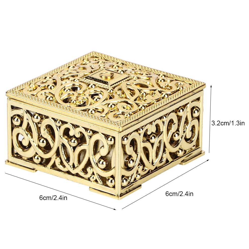 12pcs Square Hollow Plastic Gift Box Candy Boxes Wedding Birthday Party DecorationGold