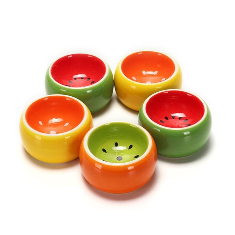 Kleiner Futternapf für Haustiere Hamster Futternapf für Futter Wasser Fütterung Keramikschale Napf Futterspender Igel Fruchtförmiges Geschirr