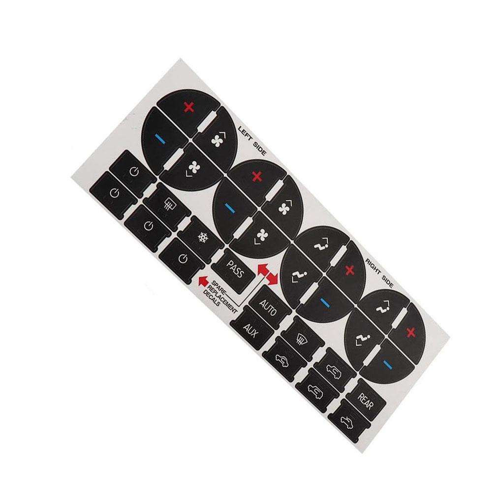 AC Dash Button Sticker Lightweight Buttons Stickers Durable Exquiste Car Interior Parts Driving Repair Replacement