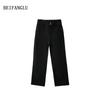 Women's Northern Deer Slimming Denim-Style Straight Leg Pants - Autumn/Winter