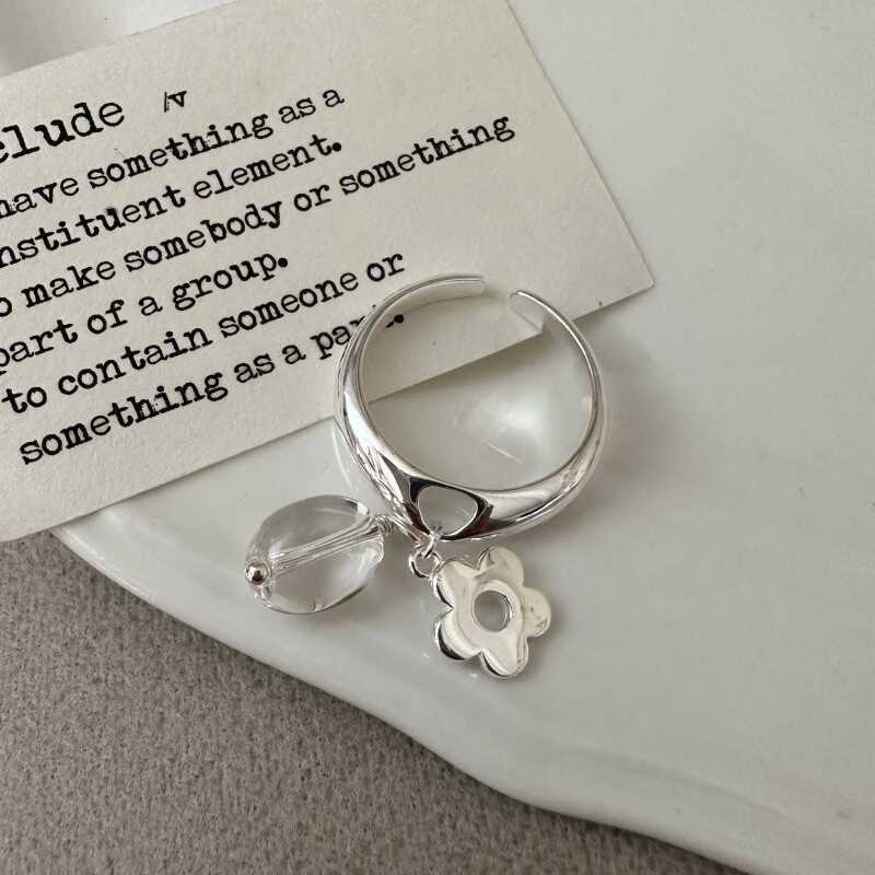 PANJBJ 925 Sterling Silve Irregular Ring for Women Girl Liquid Lava Hollowing Out Wide Hip Hop Jewelry Gift Dropshipping