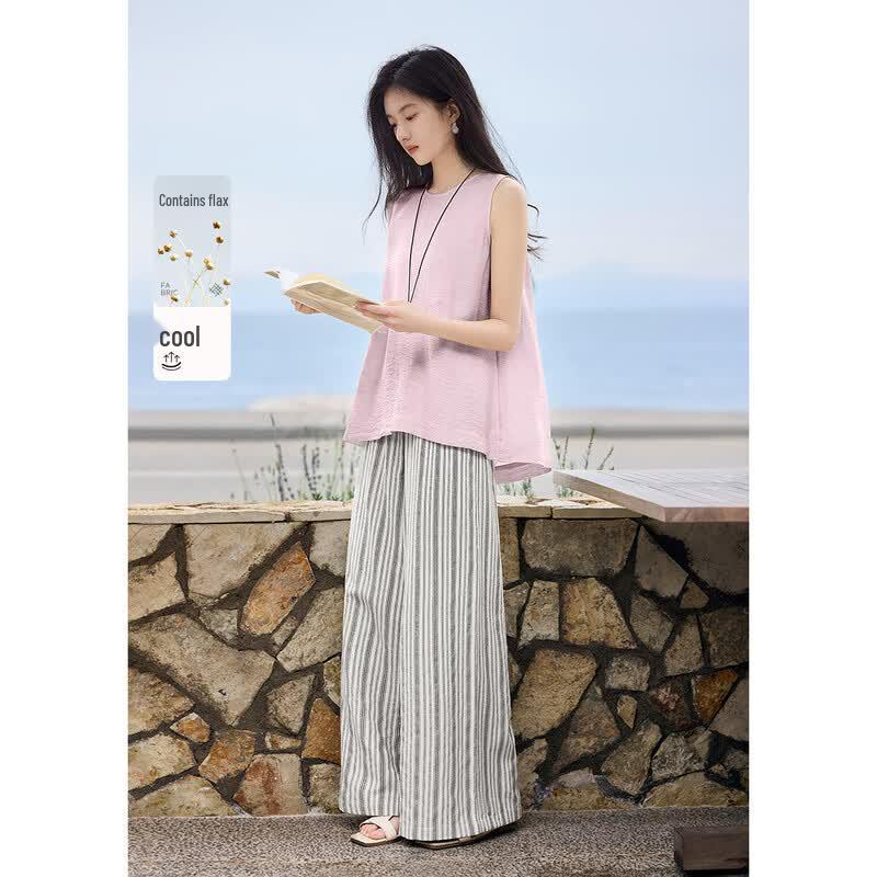 XWI Eryu Series Women s Sleeveless Linen Blend Two-Piece Set XL