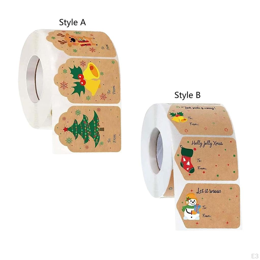 500 Stück Weihnachtsaufkleber Papier Name Weihnachten für Feiertag