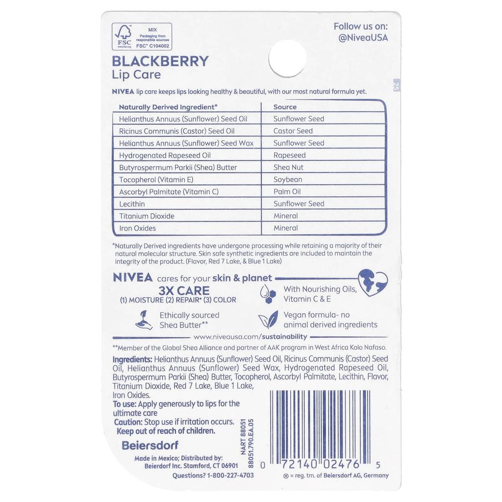 Tinted Lip Care, Blackberry, 2 Count, 4.8G (0.17Oz) Each