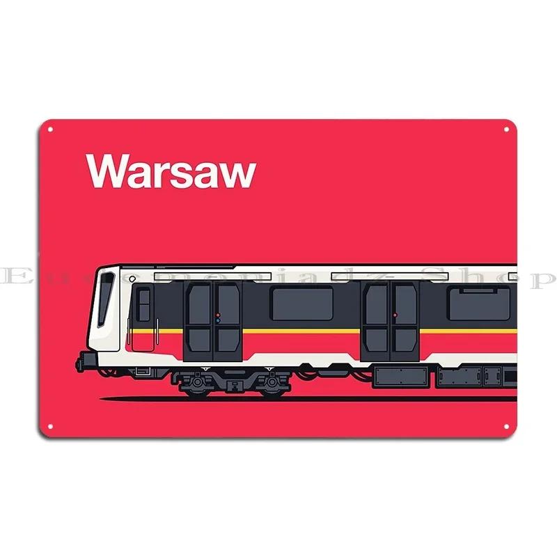 Warsaw World Train Side Poland Metal Plaque Wall Mural Retro Garage Design Club Bar Tin Sign Poster 20x30cm(7.8x11.8inch)