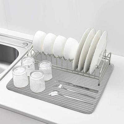 2Pcs Large Dish Drying Mat Ultra-thick Non-slip Super Absorbent Kitchen Counter Dish