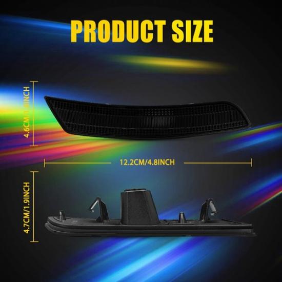 2X Smoked Lens Front Bumper Side Marker Lights Set For 2013-2017 Cadillac XTS