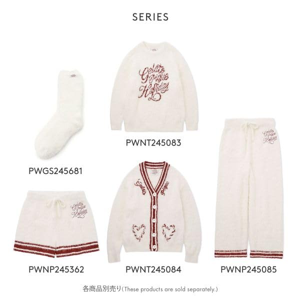 Gelato Pique HOLIDAY Feather Cardigan Gelato Pique Pajamas Roomu Women's (RE-Red, Free)