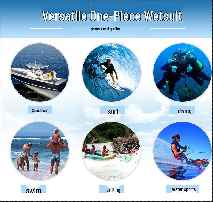 SBART Unisex 2mm Short-Sleeved Wetsuit for Snorkeling & Surfing - Warm Summer Sunscreen Swimsuit