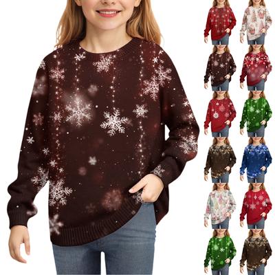 Christmas Day Sweatshirts For Children Boys And Girls Knit Sweater Cute Shirt Fall Crewneck Pullover Tops