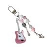 Stylish Violin Phone Charm Eye Catching Beaded Keyring Guitar Key Pendant Fashionable Alloy Key Chain for Bags Key