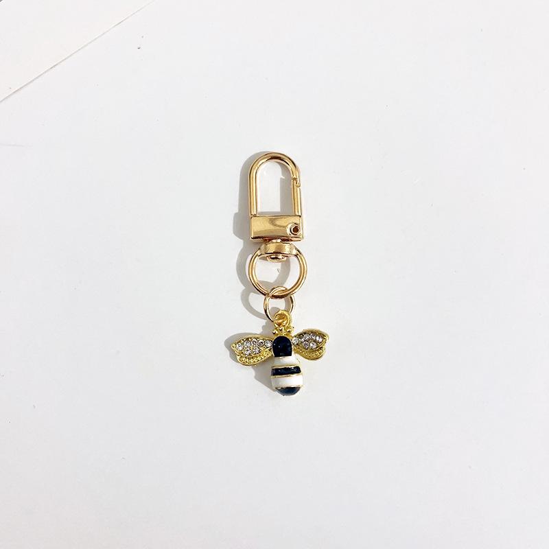 Exquisite Rhinestone Mini Bee Keychain - Women's Bag Charm