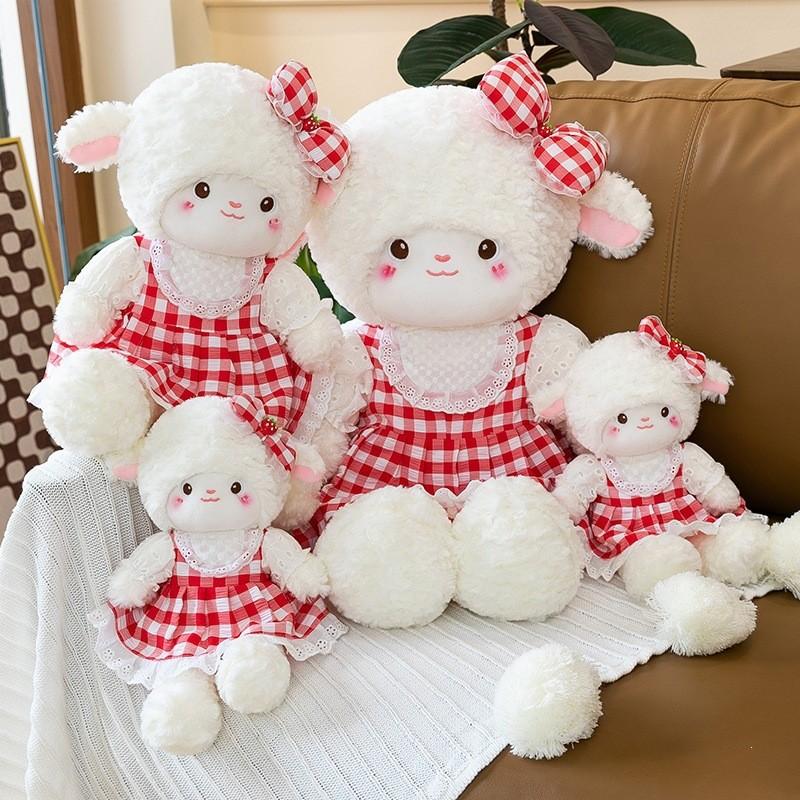 Plush Cherry Sheep Toy With Pp Cotton Filling For Girls And Kids Comfort