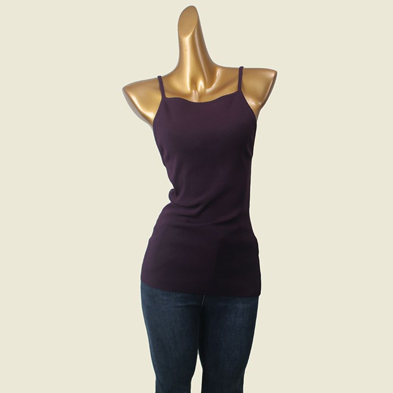 Fashion Style Stylish Mid-Length Camisole Sexy Narrow Shoulder Ice Silk Knitting Base Export Tops