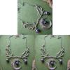 Gothic Purple Crystal Moon Pendant Necklace For Women And Men Fashion Jewelry