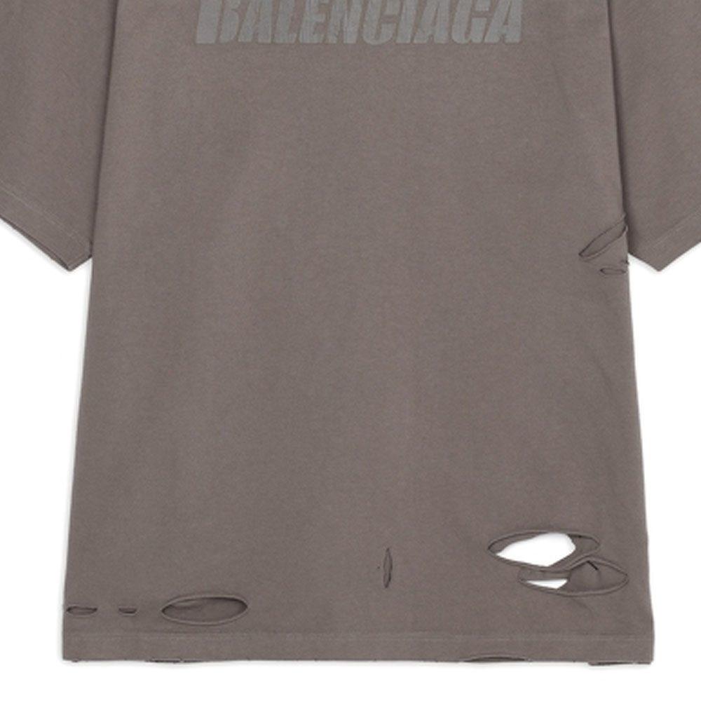 Balenciaga Opotřebované tričko s grafikou 'Taupe' 651795TKVB80718
