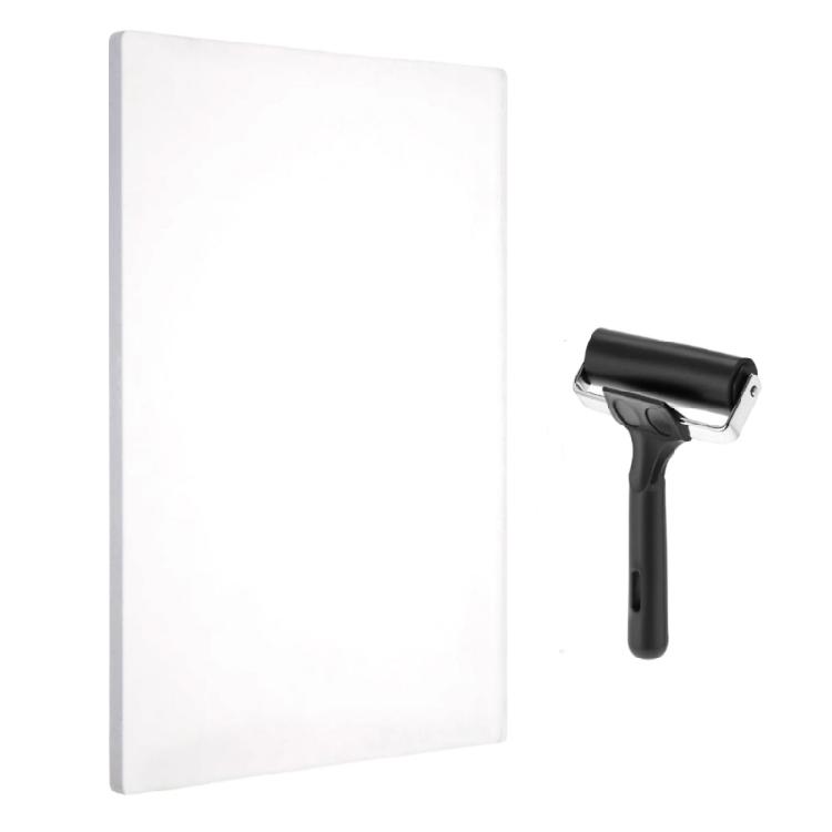 

Professional Gel Printing Board With Ergonomic Grip Rubber Roller For Printmaking and Stamping on Fabric Paper And Wood 1