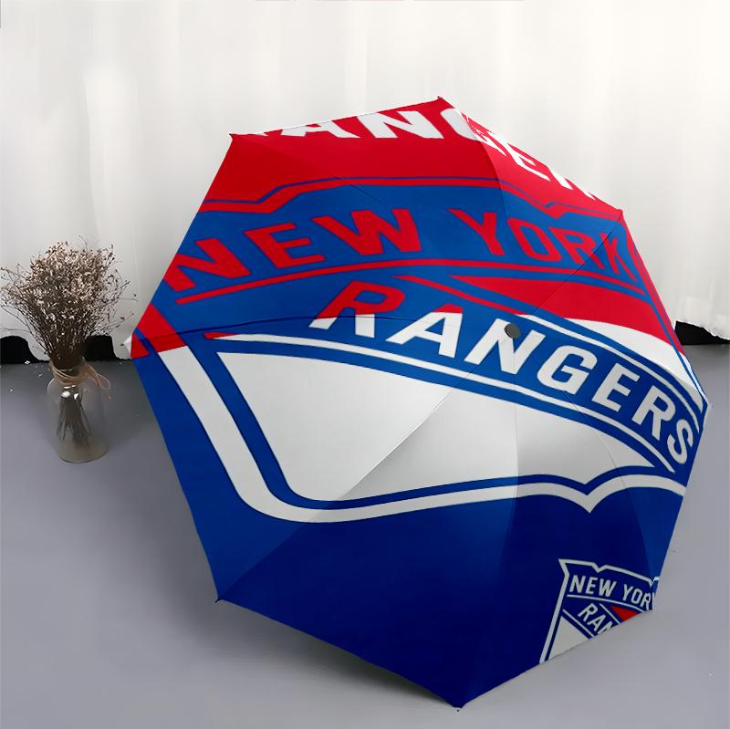 Rangers Emblem Print Automatic Umbrella, 8 Rib Iron Frame, Plastic Handle, Suitable for Outdoor Travel &Daily , Ideal Gift