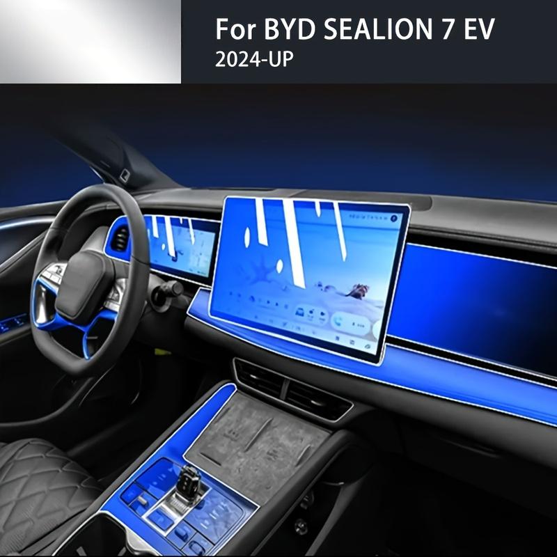 For BYD SEALION 07 EV 2024-Present Car Center Console Transparent TPU Protective Film Anti-scratch Repair Film Accessories