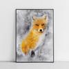 Poster Red Fox Abstract In a Black Frame