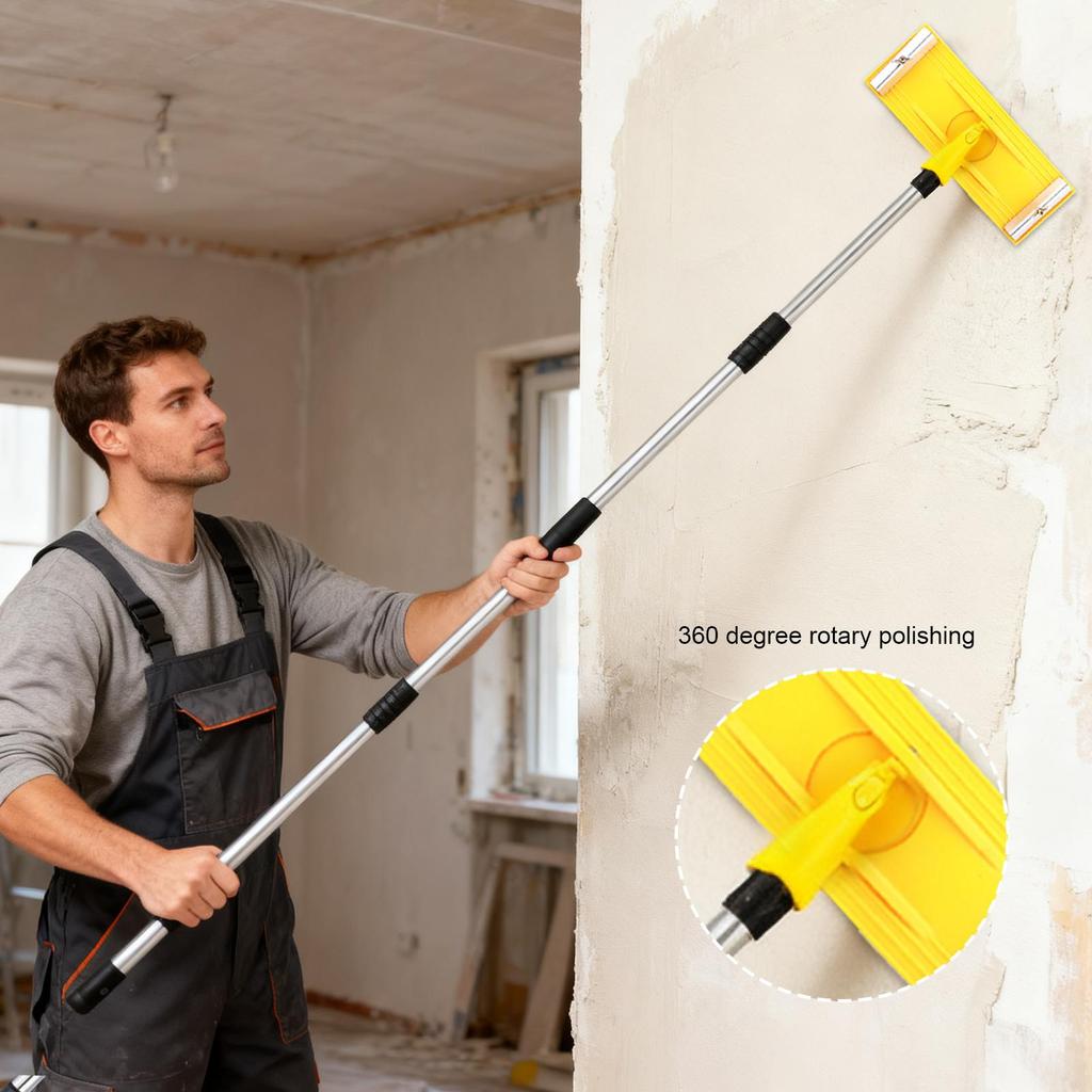 Sanding Pole Adjustable Telescopic Wall Polishing Sanding Tool Wall Cleaning Extension Pole Sander for Floors Ceilings Gypsum