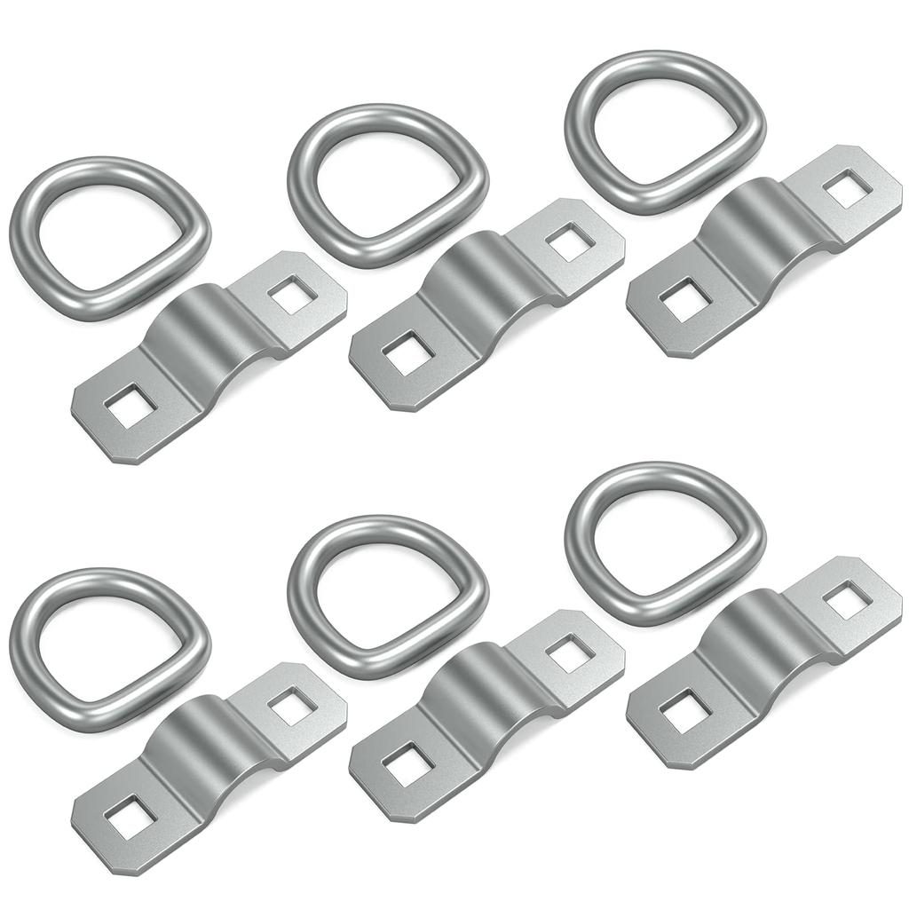 IRENPORU 6pcs 3/8" D-Ring Heavy Duty Truck Tie Down Anchor Steel 6000lb Tie Down