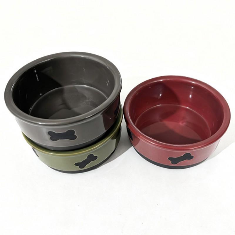 7 Inch Ceramic Glaze Pet Bowl Large Dog Feeding Salad Food