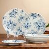 Retro Style Flowers Ceramic Plate Home Daily Afternoon Tea Dessert Snack Plates High End Restaurant Delicious Dishes Soup Plate